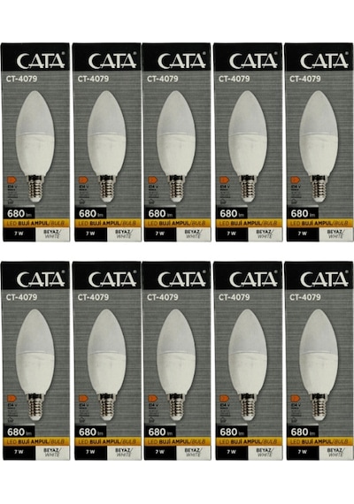 Cata Ct-4079 7w 6400k Beyaz Işık E14 Duylu Led Buji Ampul 10 Adet