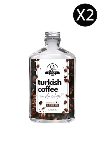 Deluxe Seri Turkish Coffee Kolonyası Parfümlü Türk Kahvesi Kokulu Kolonya 200 Ml X 2 Cam Şişe