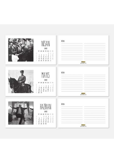 Atatürk Fotoğraflı 2027 Takvim Şövale Masa Takvimi