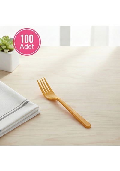 100 Adet Altı N Plastik Lüx Çatal