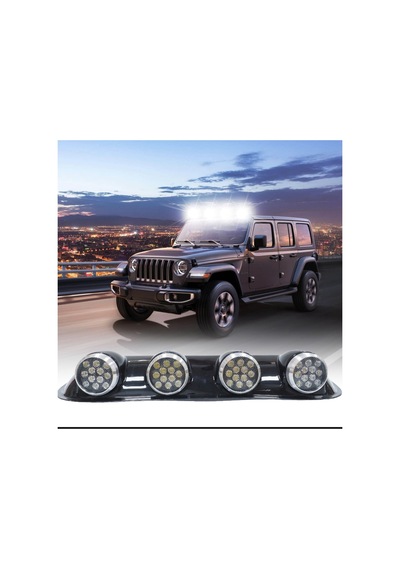 Offroad Tepe Sis Offroad Sis Lambası 12x4 Led Yuvarlak Siyah 84x17,5x11 Cm