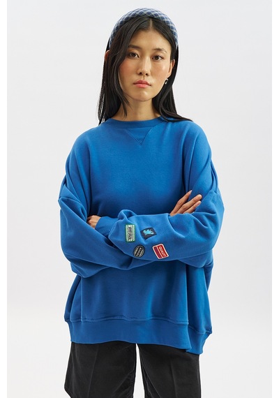 Manuka Oversıze Etiketli Sweatshırt Mavi Ss26swt00003-22