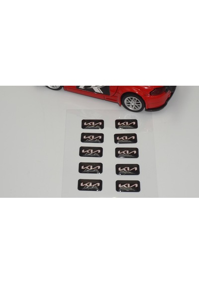 Kia Logo 3D Cam Açma Torpido Konsol Ayna Çıkartma Seti