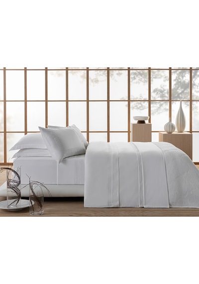 Modello Pamuk Saten Nakışlı King Size Nevresım Takımı 240x260 Cm Beyaz Çok Renkli