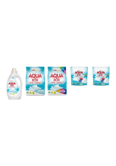 Aquabor Doğal Mineralli Sıvı Beyaz + 4kg Beyaz + 4kg Renkliler + Tablet + Tablet Set 0.75 LT - 2.5 LT - 12 KG