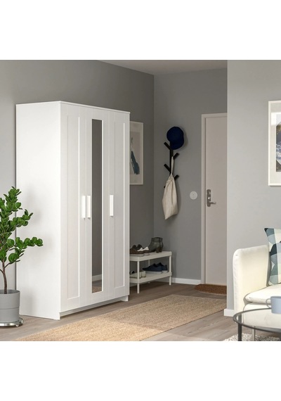 Ikea Beyaz Geniş Kapaklı Gardırop
