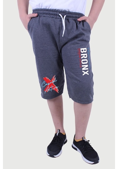 Fyk Kids Bronx Urban Style Yazı Baskılı, Erkek Çocuk Kapri&şort Füme