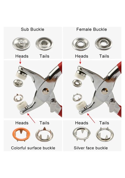 11 Mm Metal Çıtçıt Pense Seti 25 Set Çıtçıt Düğme + Montaj Pensesi Bebek Kıyafetleri, Tekstil Ve Dikiş Hobileri İçin 1 Adet