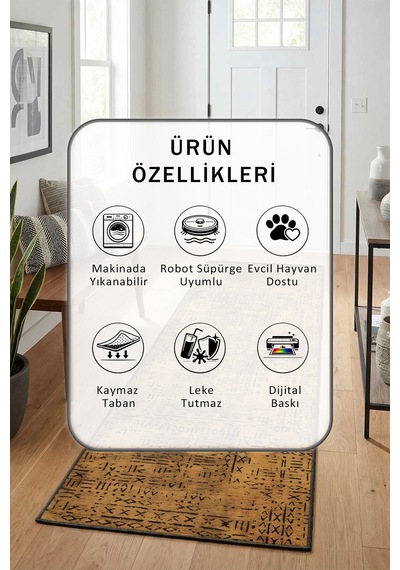 Yıkanabilir Yolluk 119 Kahve