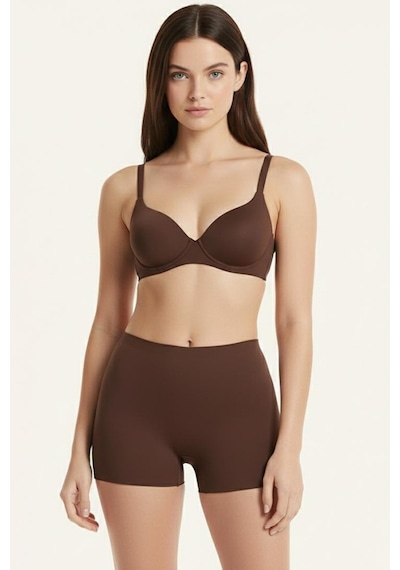 Fit Women Lazer Kesim Yüksek Bel ı Şort Korse 4403 Kahverengi
