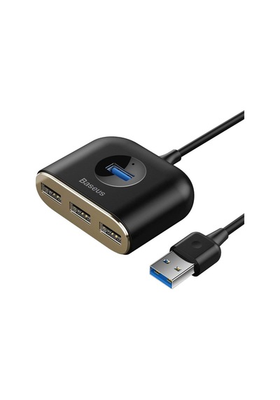 Lexroo Square Round 4in1 Usb Hub Adaptör Usb3.0 To Usb3.0 1+usb2.0 3 1m, Siyah