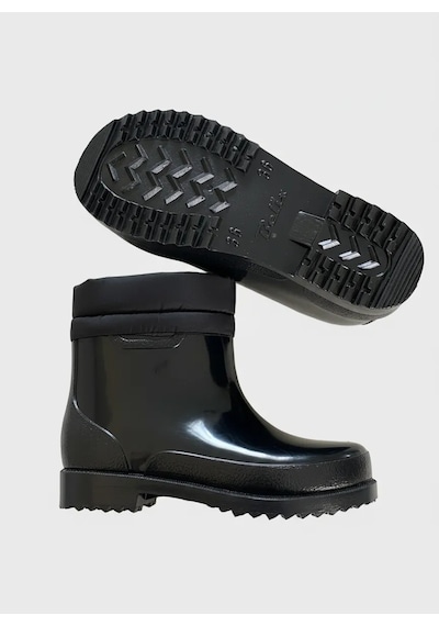Konçlu Peluşlu Unisex Potin Yağmur Botu 36-40 Siyah Siyah