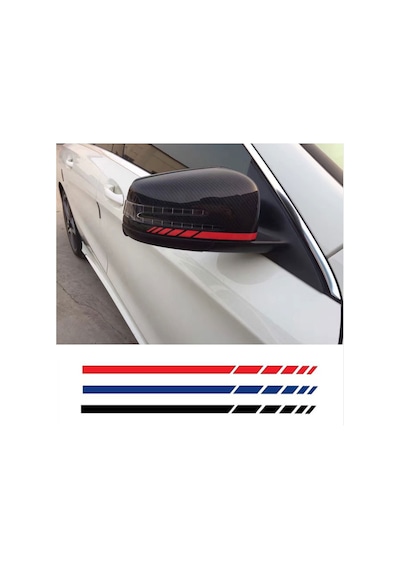 Dikiz Yan Ayna Şerit Oto Sticker Araba Yapıştırma Etiket 6 Adet 20 X 0,7 Cm