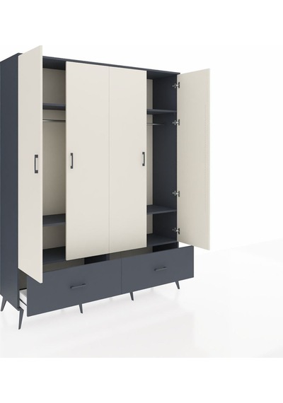 Hyperion Gardrop 6 Raflı 2 Çekmeceli 2 Askılı 176x44x221 Antrasit-aytaşı/antrasit Aytaşı/antrasit Hyperion Gardrop 6 Raflı 2 Çekmeceli 2 Askılı 176x44x221 Antrasit-aytaşı/antrasit Aytaşı/antrasit