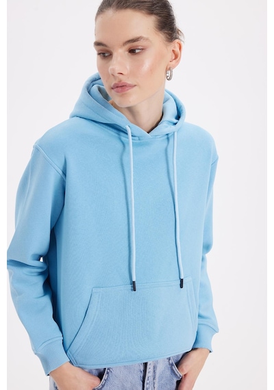 Tudors Kadın Relax Fit Rahat Kesim Pamuklu Kapüşonlu Kanguru Cepli Mavi Sweatshirt-39936 Mavi Tudors Kadın Relax Fit Rahat Kesim Pamuklu Kapüşonlu Kanguru Cepli Mavi Sweatshirt-39936 Mavi