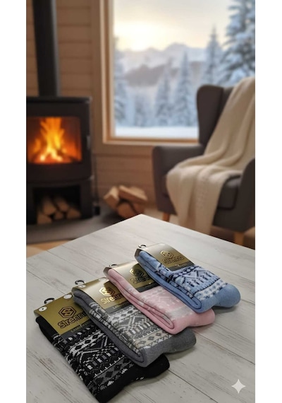 Yün Lambswool Çorap 4' Lü Paket ASORTİ