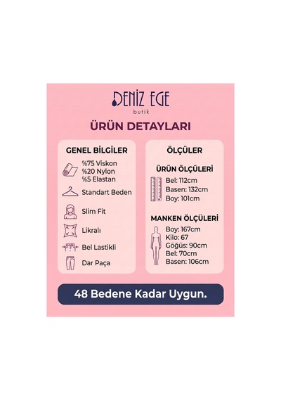 Denizege İtalyan Büyük Beden Kadın Pantolon Bisküvi Bisküvi