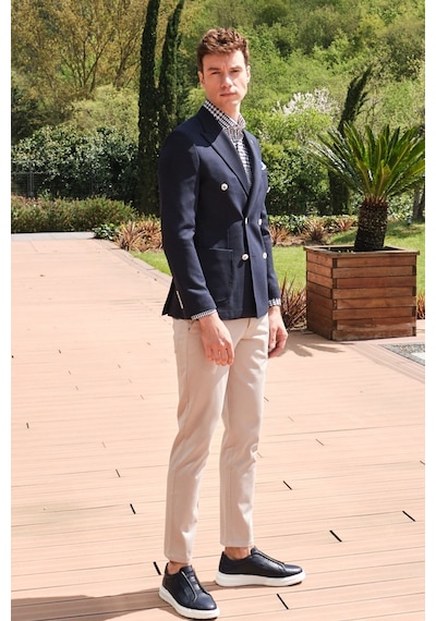 Morven Erkek Lacivert Senon Yünlü Kruvaze Slim Fit Ceket Lacivert Morven Erkek Lacivert Senon Yünlü Kruvaze Slim Fit Ceket Lacivert