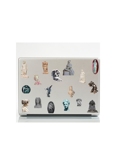 35 Adet Heykel Art Sanat Sticker Seti - Etiket Seti Scrapbook Bullet Journal Çok Renkli
