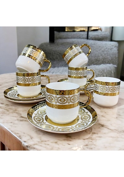 Lenora 6 Lı Kahve Fincan Takımı - B Çok Renkli