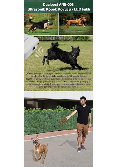 Dualpest An-b008 Ultrasonik Saldırgan Köpek Kovucu - Köpeksavar - Led Işıklı