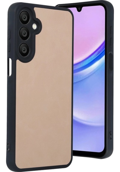 Samsung Uyumlu Galaxy A55 5g Kılıf Aras Deri Kapak Pudra