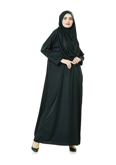 Tek Parça Namaz Elbisesi - Siyah - 5015