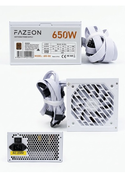 Fazeon P1a650b 650w 80+ Bronze Psu Power Supply Güç Kaynağı Beyaz