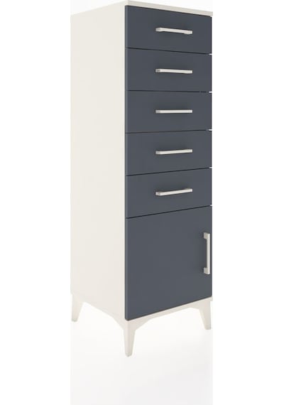 Hyperion Dolap 5 Çekmeceli Tek Kapaklı 44x44x134 Aytaşı-antrasit Aytaşı
