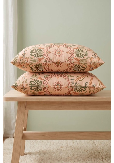 Etnik Saray Pamuklu 2'li Yastık Kılıfı 50x70 Cm Çok Renkli