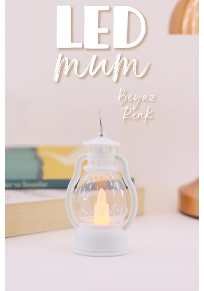 Led Mum Mini Kamp Tipi 1 Adet Pil Dahil Dumansız Alev Ledli Dekor Işığı Beyaz Pt430 Beyaz