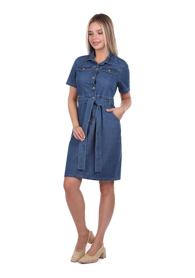 Banny Jeans Kemer Detaylı Jean Elbise 001