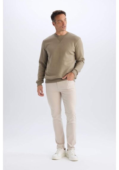 DeFacto Regular Fit Bisiklet Yaka Kalın Basic Düz Sweatshirt T3777AZ25SPKH500
