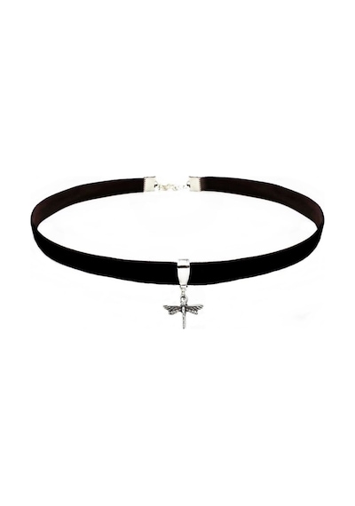 Siyah Renk Kadife Kadın Yusufcuk Choker Kolye Renkli 36640013