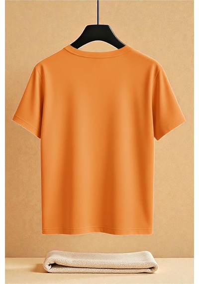 Uyguntarz Unisex Thinks Outside The Box Baskılı Tasarım Tshirt Turuncu