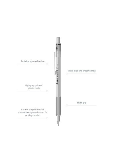 Scrikss Office Matri-x Versatil 0.5 Mm Açık Gri Şeffaf Amb.