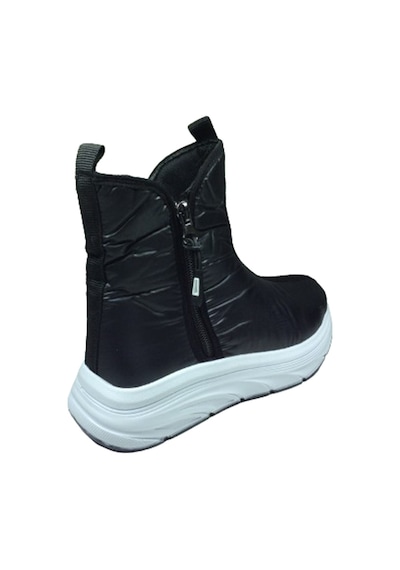 Womenly Style 2002 Kadın Siyah Kar Botu Paraşüt Kumaş Fermuarlı S Siyah