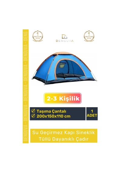 Kampçadırı Su Geçirmez Hafif Sineklikli Pratik Festival Tipi Kolay Kurulum 23 Kişilik Kamp Çadırı Çok Renkli