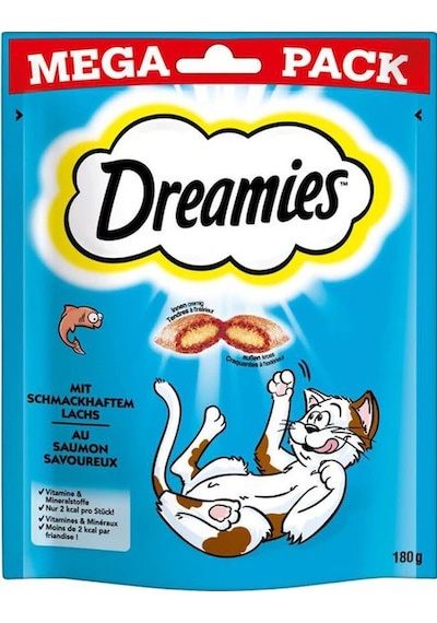 Dreamies Mega Pack İç Dolgulu Somonlu Kedi Ödül Bisküvisi 4 x 180 G