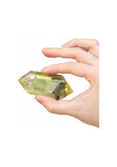 Doğal Çift Uçlu Limon Kuvars Taşı 100 Gr Enerji Dengeleyici Kristal Kuvars