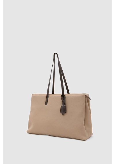 Shule Bags 15" Twill Dokulu Teknik Kumaş Laptop Çantası Sütlü Kahve