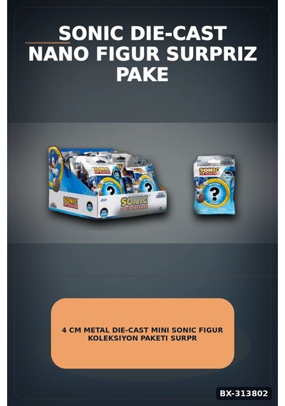 4 Cm Metal Die-cast Mini Sonic Figur Koleksiyon Paketi Surpriz Nano Oyun Bx-313802