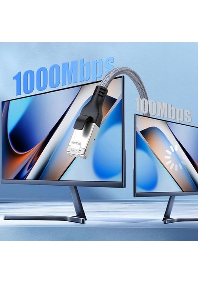 Cr35 2in1 Type-c Ve Usb 3.0'dan 1000 Mbps Rj45 Ethernet 2 Mt Kablo Ağ Kablosu Alüminyum Kasa Kopmaz Örgü Kablo