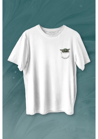 Baby On Board Yoda Star Wars Yeşil Bebek Mandalorian 3 Cep Baskılı Tişört Unisex T-shirt 001