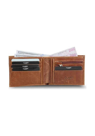 Guard Antik Taba Hakiki Deri Çıkarılabilir Gizli Kartlıklı Yatay Erkek Cüzdan // Grd260225wt1582 Diğer