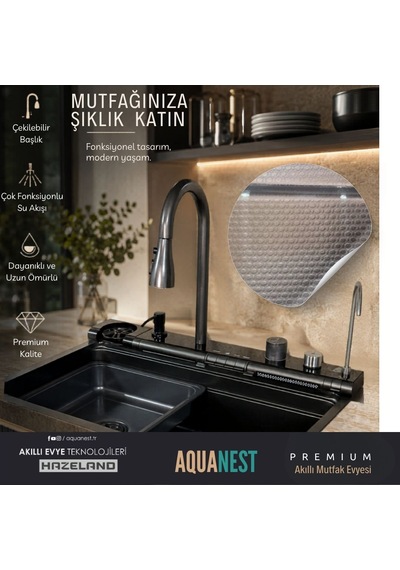 Hazeland Aquanest 7 Tuşlu Akıllı Evye Smart Evye Akıllı Mutfak Ev
