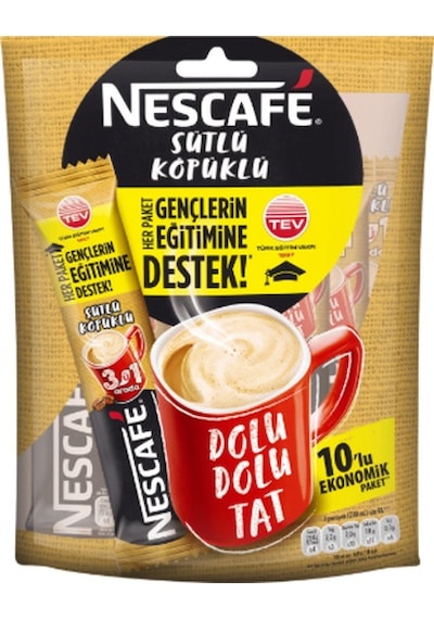 Nescafe 3ü1 Arada Sütlü Köpüklü Kahve 10'lu Paket 150 G