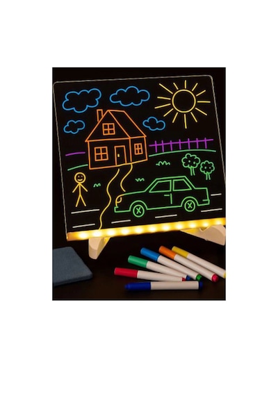 Neon Işıklı 7 Renk Işık Boyama Kalemli Led Resim Panosu Boya Tdrtr Çok Renkli