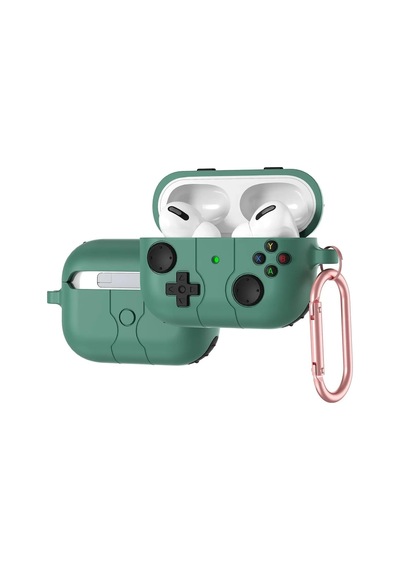 Apple Airpods 4 İle Uyumlu 4.nesil Kılıf Kılıf Retro Görünümlü Kancalı Nint-endo Yumuşak Soft Dokunuş Airpods 4. Nesil Kulaklık Kılıf Haki, Airpods 4. Nesil
