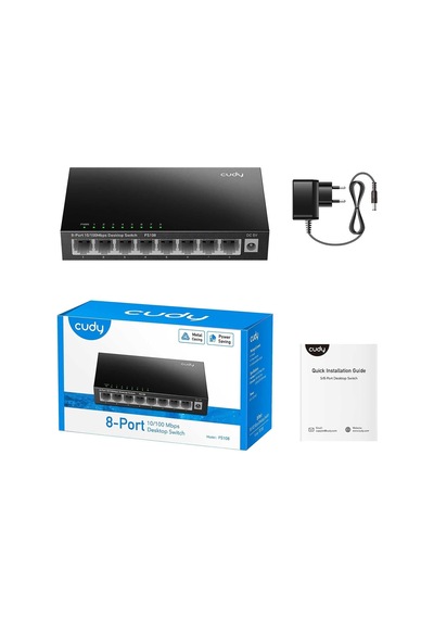 Fs108 8port 10/100mbps Duvar Montajlı Metal Masaüstü Switch